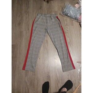 Womens Retro Black & White With Red Pen Stripes Size XL